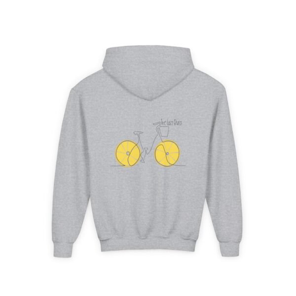 Kid's Hooded Sweatshirt; The Lazy Buoy Lemon Bike - Image 4