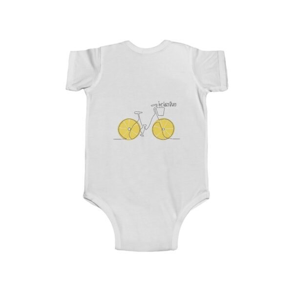 Infant 100% Cotton Bodysuit; The Lazy Buoy Lemon Bike - Image 2