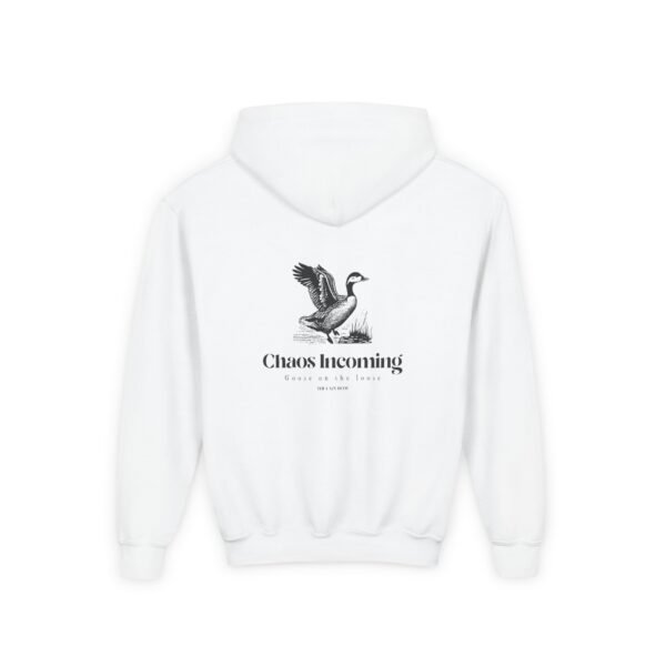 Kid's Hooded Sweatshirt; Goose on the loose - Image 2