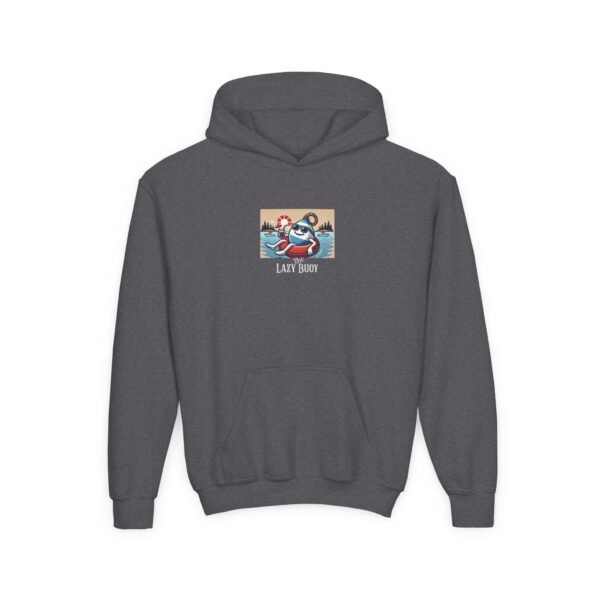 Kid's Hooded Sweatshirt; Lazy Buoy Logo - Image 9