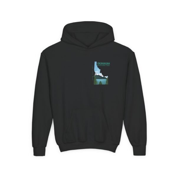 Kid's Hooded Sweatshirt; Okanagan Lake - Image 3