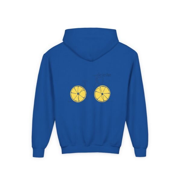 Kid's Hooded Sweatshirt; The Lazy Buoy Lemon Bike - Image 8