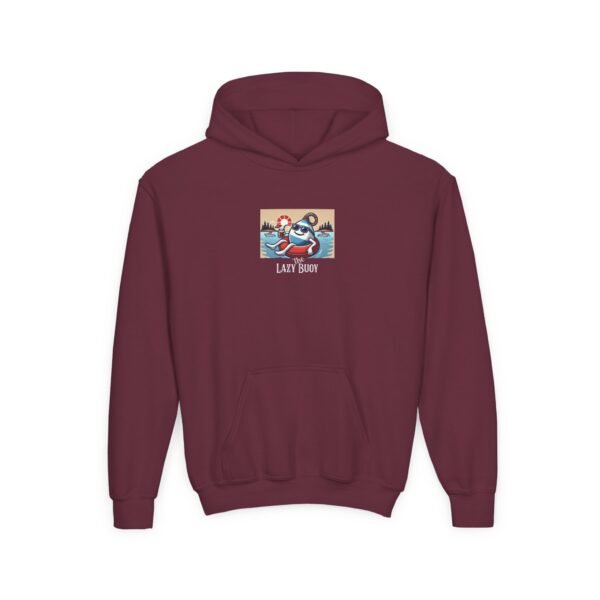 Kid's Hooded Sweatshirt; Lazy Buoy Logo - Image 7