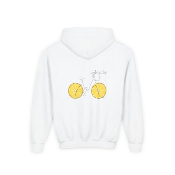 Kid's Hooded Sweatshirt; The Lazy Buoy Lemon Bike - Image 2